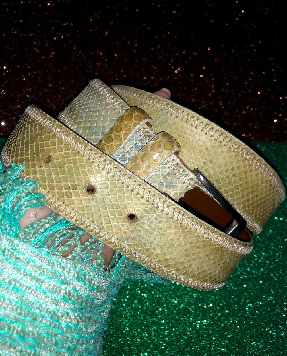REAL Python Snakeskin Belt - Agatha Herbs