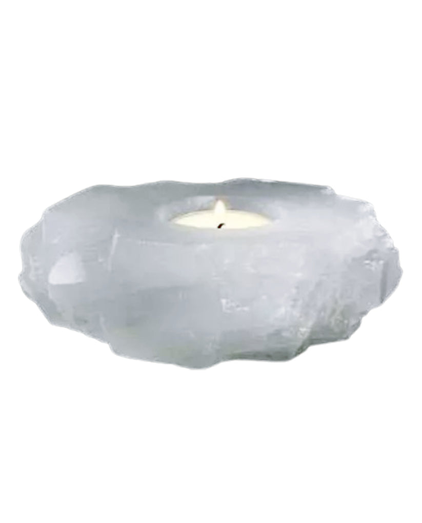Selenite Candle Holder