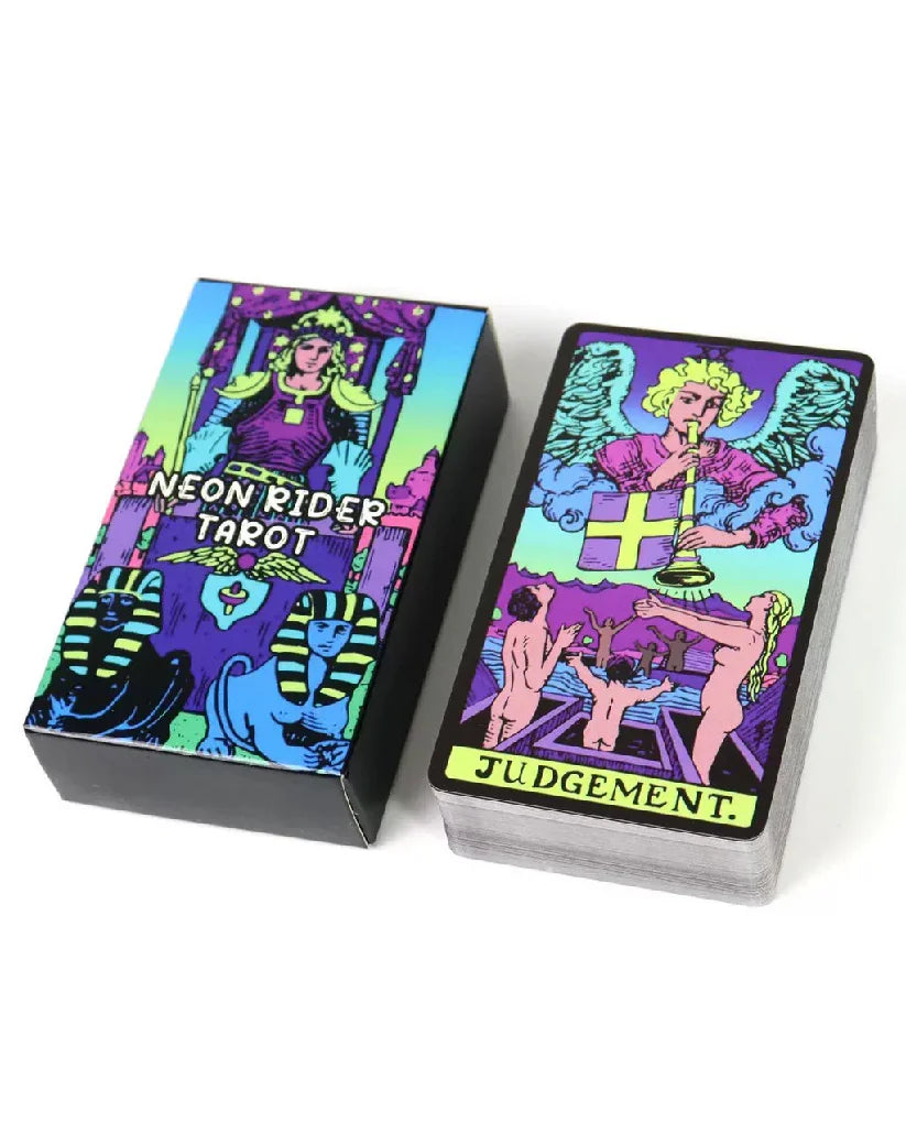 Neon Rider Waite Tarot Deck - 78 cards (PDF Guidebook) - Agatha Herbs