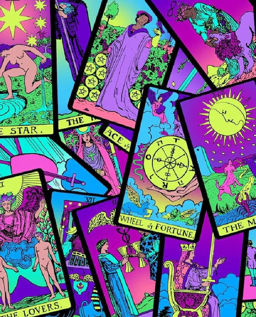 Neon Rider Waite Tarot Deck - 78 cards (PDF Guidebook) - Agatha Herbs