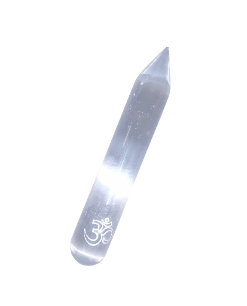 Selenite Wand "OM" - 14,5cm