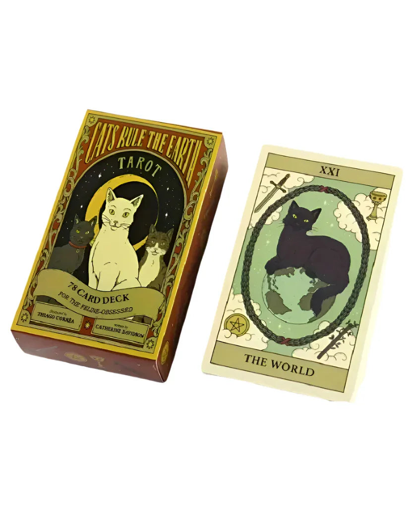 Cats Rule the Earth Tarot - 78 Cards and Guidebook for the Feline Lovers - Agatha Herbs