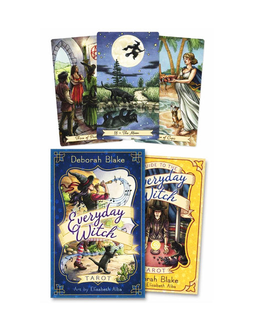 Set of tarot cards with 'Everyday Witch' branding on a white background