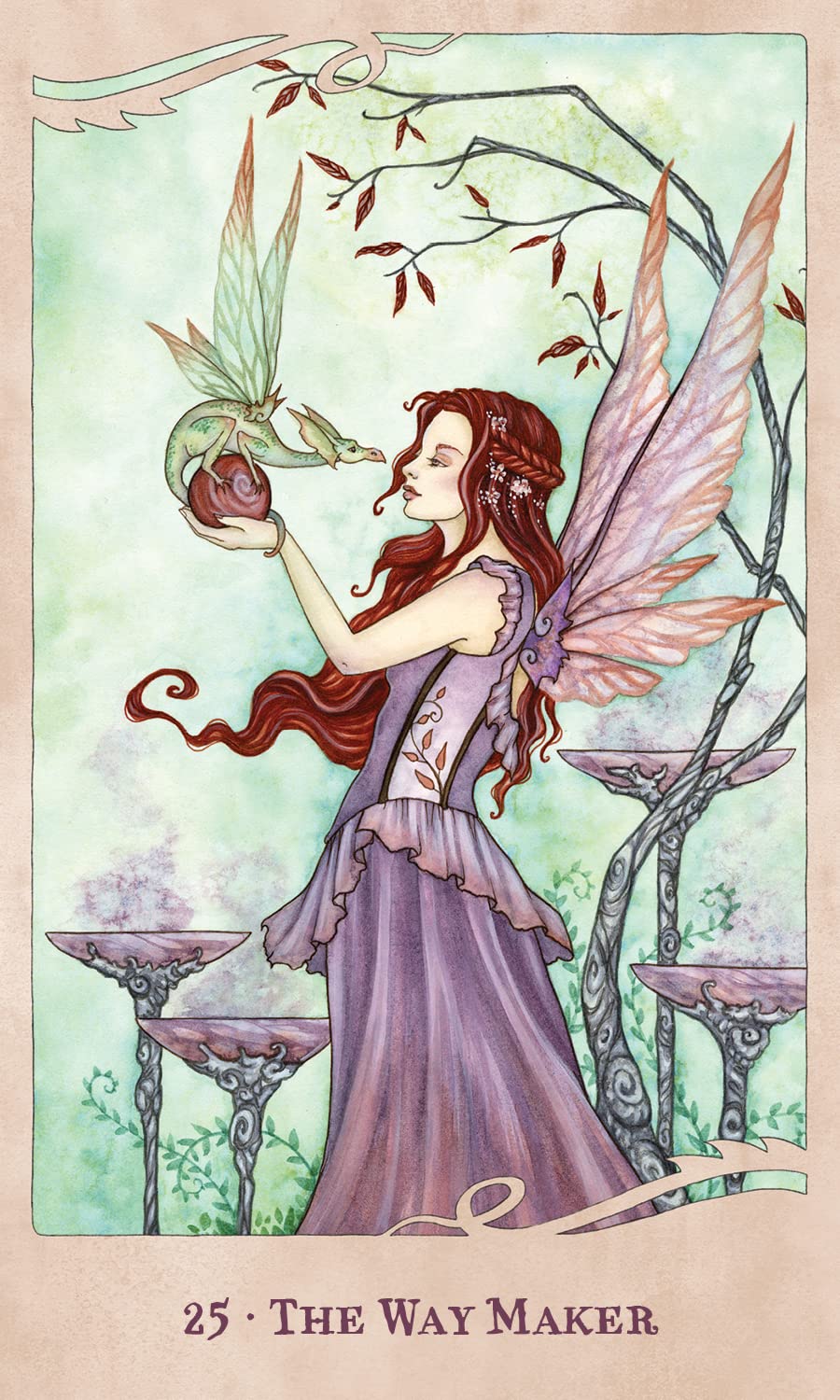Illustration of a fairy holding an apple with another fairy in the background, titled 'The Way Maker'.