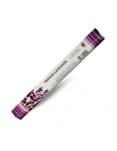 French Lavender incense stick tube on a white background