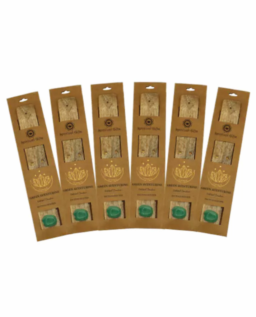 Set of six incense sticks packages on a white background