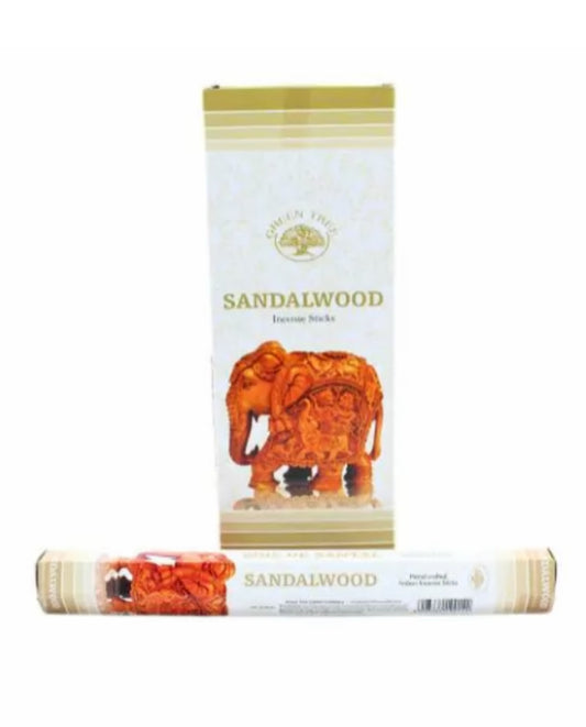 Sandalwood incense sticks packaging with an elephant design on a white background