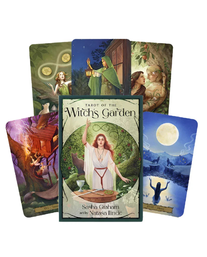 The Witch's Garden Tarot Deck - 44 cards (PDF Guidebook) - Agatha Herbs