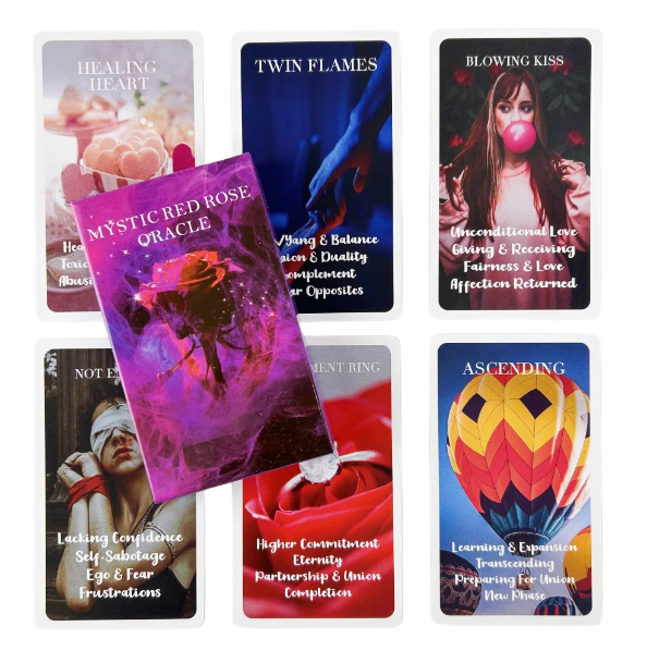 Mystic Red Rose Oracle Deck - 53 Cards (PDF guidebook)