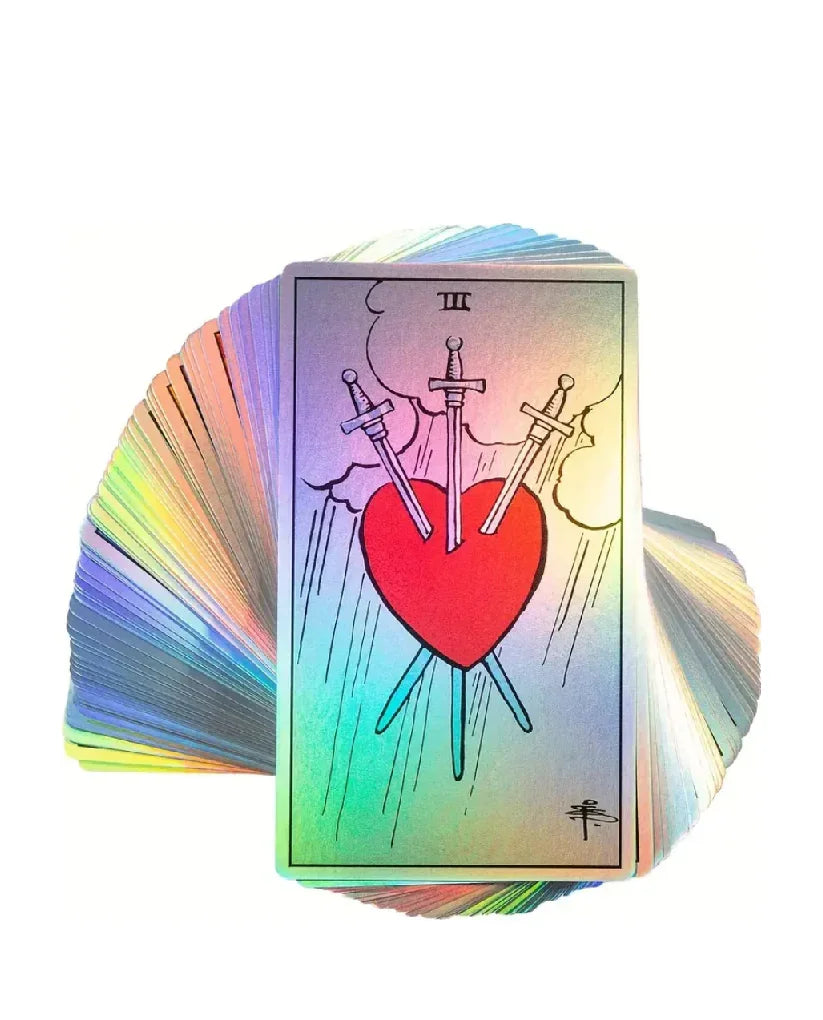 Holographic Rider Waite Tarot Deck - 78 cards (PDF Guidebook) - Agatha Herbs